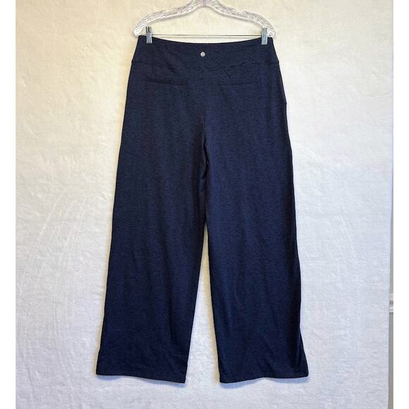 G4 Free High Waist Wide Leg Pull On Stretch Yoga Work Pants Pockets Size XL Blue - Picture 2 of 9